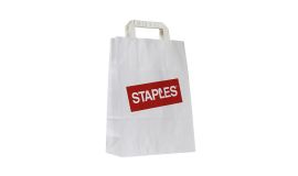 Sac papier avec poignées plates résistantes – blanc ou brun