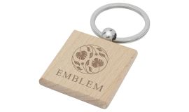 Porte-clés carré en bois de hêtre