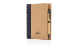 Cahier à spirales kraft avec stylo
