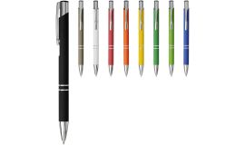 Stylo bille rétractable doux au toucher Moneta (encre noire)