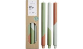 Bougies à rayures diagonales Originalhome Eden par lot de 3