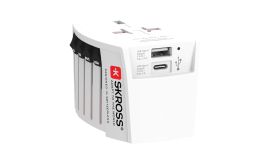 SKROSS Adaptateur de voyage universel MUV 2-Pôles avec USB